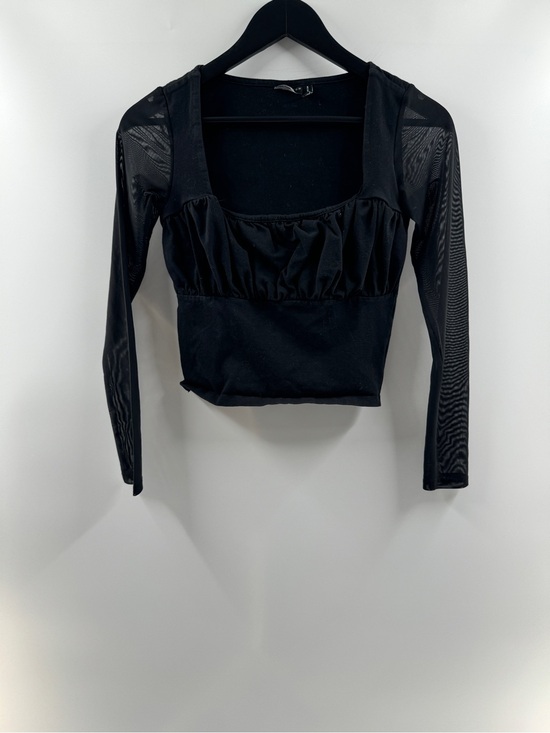 ASOS Tops - ASOS Design Black Mesh Sleeve Square Neck Top Women's Size 4